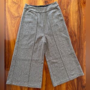 HYFVE Brown Herringbone Cropped High-Rise Culottes With Wide Leg Size Small